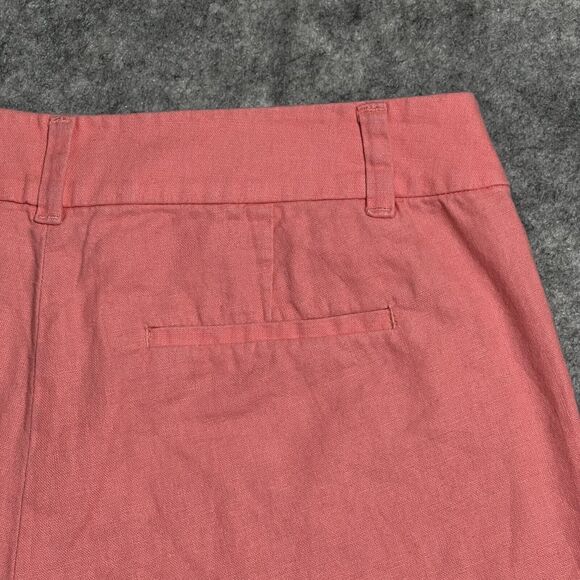 J. Crew Linen Scalloped Chino Shorts Women's 8 Pink Breathable - Picture 13 of 16